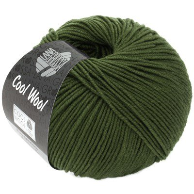 Lana Grossa Cool wool 2042 donker olijf groen opruiming 
