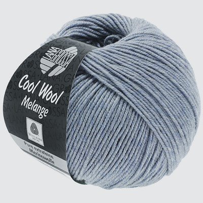 Lana Grossa Cool wool mélange 7154 licht grijs blauw opruiming 