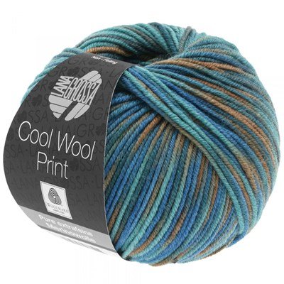 Lana Grossa Cool wool print 817 aqua roest