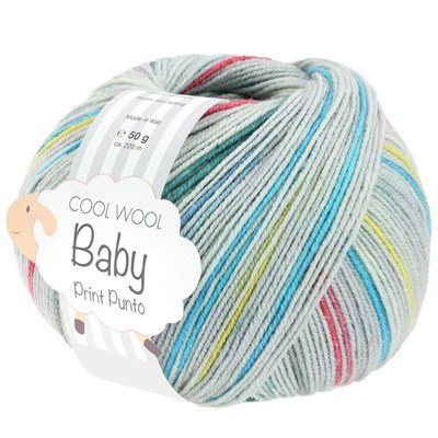 Lana Grossa Cool Wool Baby degrade 314 grijs, blauw, groen, rood opruiming 