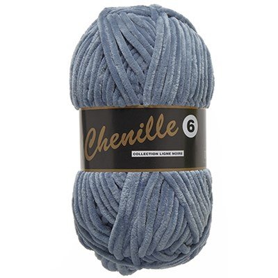 Lammy Yarns Chenille 6 - 022 grijs blauw
