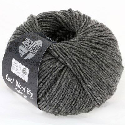 Lana Grossa Cool wool big melange 617 donker grijs