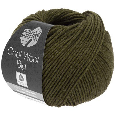 Lana Grossa Cool wool big 1005 donker olijf groen opruiming 