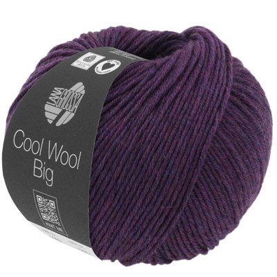 Lana Grossa Cool wool big melange 1604 donker paars opruiming 