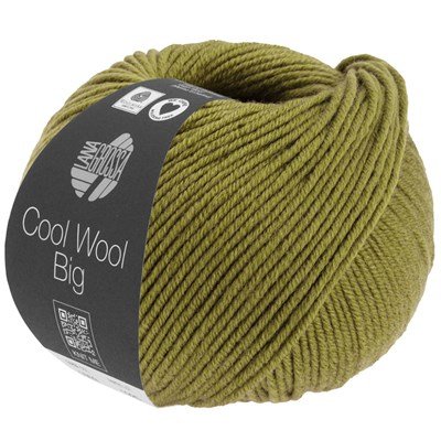 Lana Grossa Cool wool big melange 1610 olijfgroen opruiming 