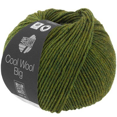 Lana Grossa Cool wool big melange 1611 donker groen opruiming 
