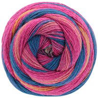 Lana Grossa Gomitolo tosca 165 petrol, pink, zalm