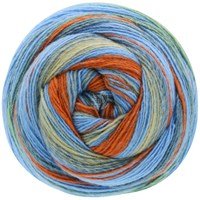 Lana Grossa Gomitolo tosca 167 blauw, groen, oranje