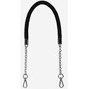 Tashengsel zwart met ketting en muskethaken - nickel