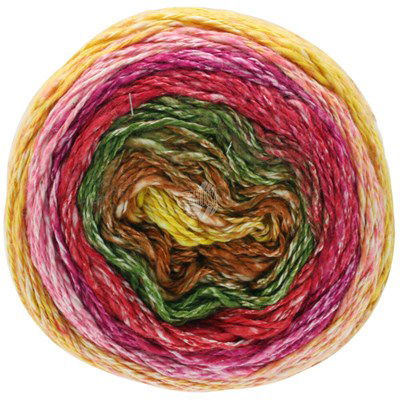 Lana Grossa Gomitolo collina 1016 pink geel groen bruin