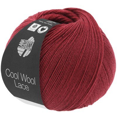 Lana Grossa Cool wool lace 20 wijnrood opruiming 
