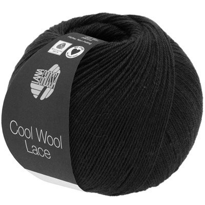 Lana Grossa Cool wool lace 24 zwart opruiming 