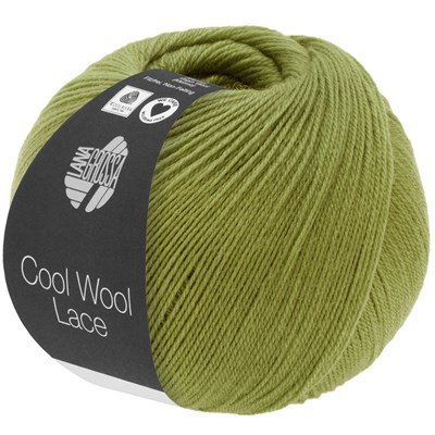 Lana Grossa Cool wool lace 38 olijf groen opruiming 