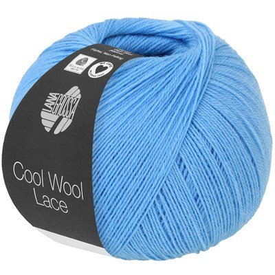 Lana Grossa Cool wool lace 48 azur blauw opruiming 