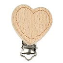 Clip voor speen hout - hart (1 stuk)