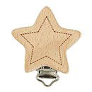 Clip voor speen hout - ster (1 stuk)