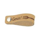 Leren Label - Geniet 12 a 1,5 cm met drukknoop