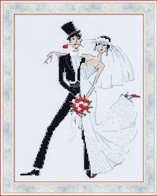 Borduurpakket huwelijk - Weding tango