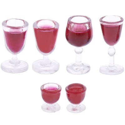 Miniatuur wijn in glas 6-delig - Rico 500522