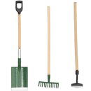 Miniatuur schep, hark en schoffel (3-delig) - 500377