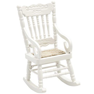 Miniatuur houten schommelstoel wit 5x6,7x10,2 cm - Rico 500366