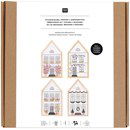 Borduurpakket Huisjes met puntdak (4 stuks) - 100220