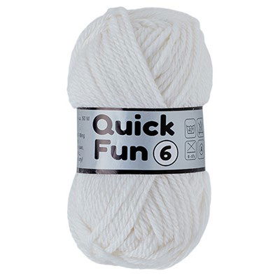 Lammy Yarns Quick Fun 6 - 005 wit