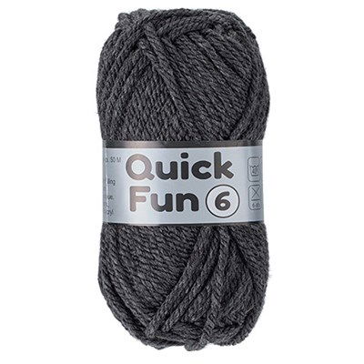 Lammy Yarns Quick Fun 6 - 002 donker grijs