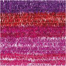 Chenille 9 mm - 50 cm glitter rood roze paars mix (10 stuks)
