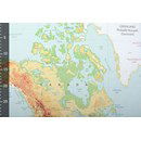 Paneel Stretch Katoen Wereldkaart Oud Groen (paneel)