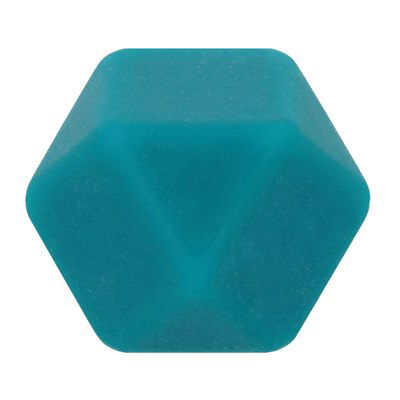 kraal hout hexagon 17 mm 377 petrol blauw 5 kralen 