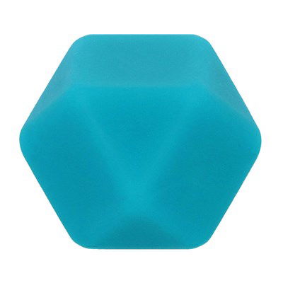 kraal hout hexagon 17 mm 287 aqua blauw 5 kralen 