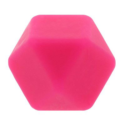 kraal hout hexagon 17 mm 786 roze pink 5 kralen 