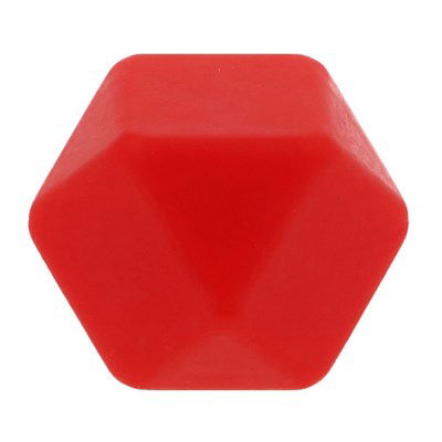 kraal hout hexagon 17 mm 722 rood 5 kralen 