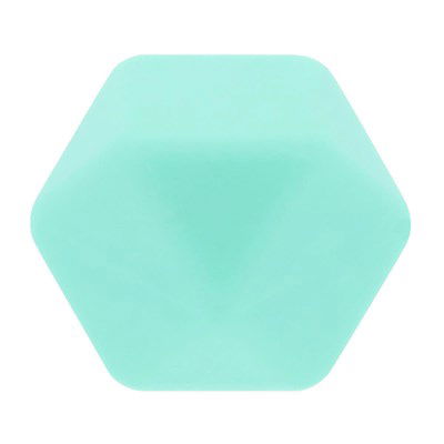 kraal hout hexagon 17 mm 285 groen mint 5 kralen 