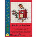 Borduurpakket kerst -  Robin on Postbox