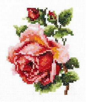 Borduurpakket bloemen Small rose op=op 