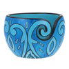 Kluwenhouder - yarn bowl mangohout Blue leaf 11 a 12,5 cm 62015