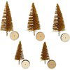 Kerstbomen 40 - 60 mm goud (5 stuks)