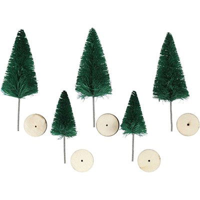 Kerstbomen 40 - 60 mm groen 5 stuks 