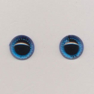 25 paar - Ogen 14 mm blauw twinkel