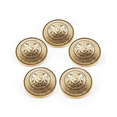 Knoop 15 mm goud 5 stuks 