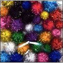 Pompon 15-20 mm ass. glitter (ca 33 stuks)