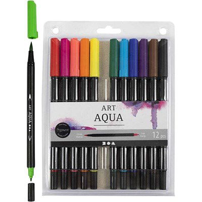 Aquarelmarkers 2 en 4 mm 12 stuks 
