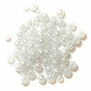 Glasparels 4 mm kleur - parel wit ca 50 stuks op=op 