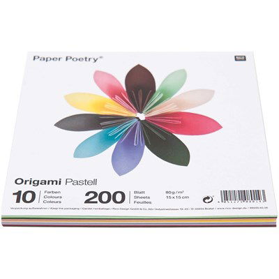 Paper Poetry Origami pastel 15x15 cm 80 gr 200 vel 