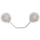 Sluiting pin met 2 kralen - strass ca 65 mm