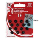 Drukknoop 7 a 8 mm zwart (15 stuks)