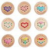 Knoop 23 mm hout handmade en hart in gaatjes