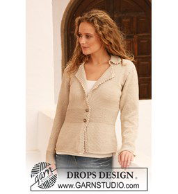 Gebreid vest met reverskraag  gemaakt van Drops Muskat